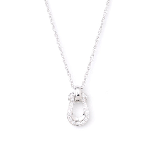 HORSE SHOE- Pt Diamond Pendant