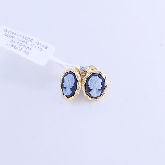 8x10mm black agate earrings