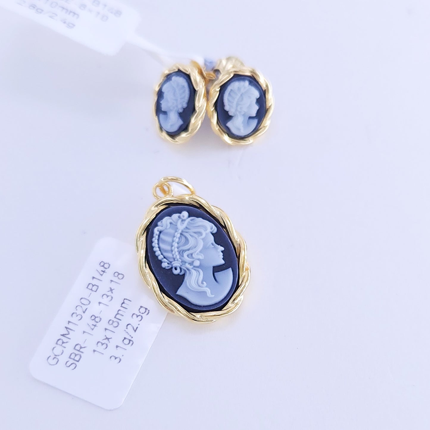 13x18mm black agate pendant