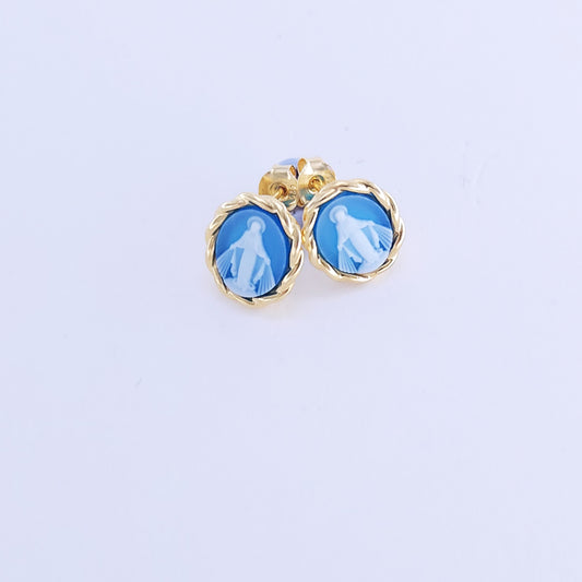 8x10mm blue agate earrings