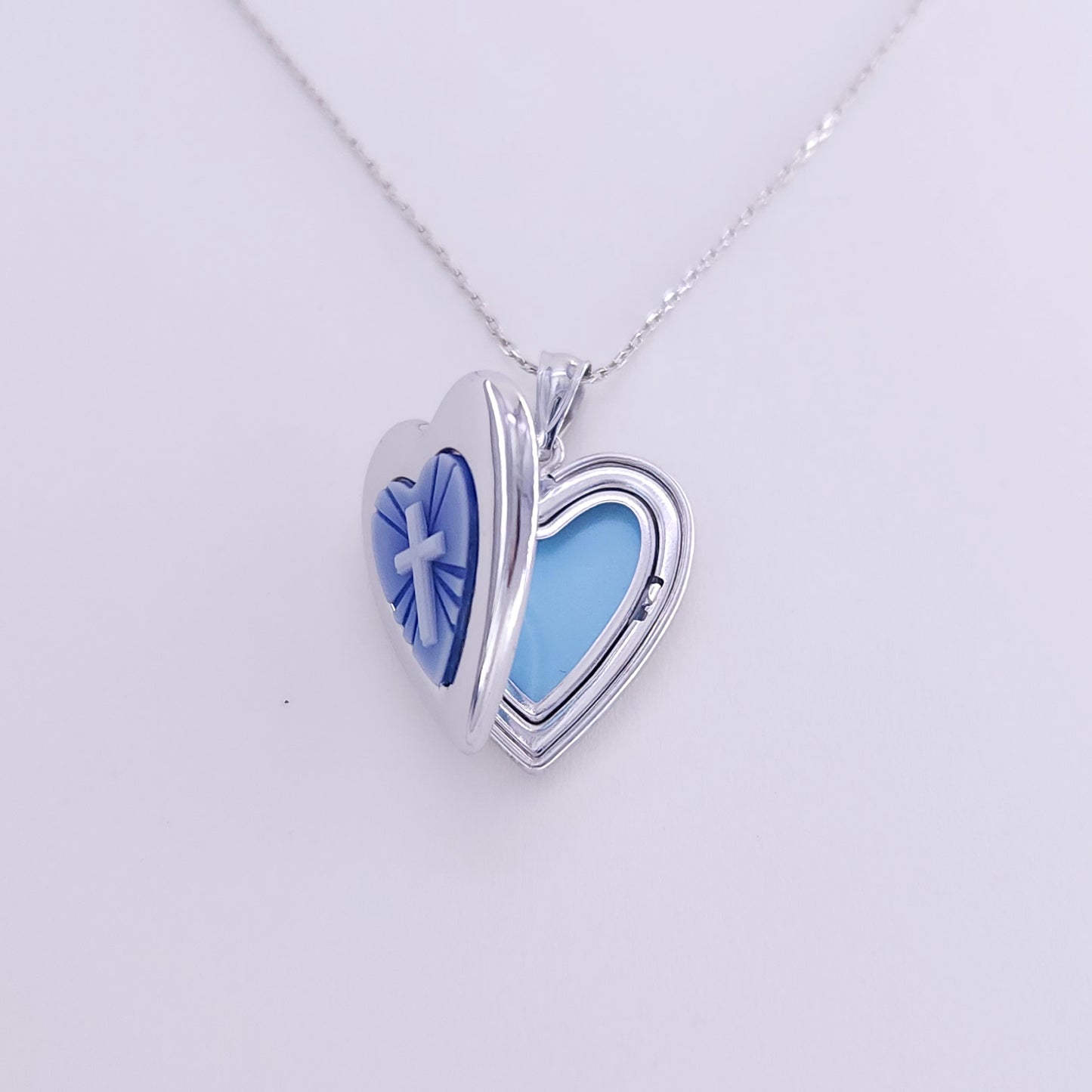 12mm resin locket necklace - brass
