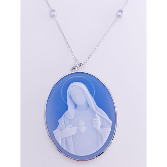 40x50mm blue agate w/ necklace
