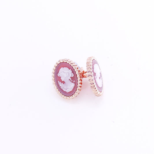 10x14mm red agate earring