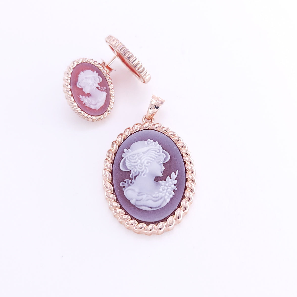 10x14mm red agate earring