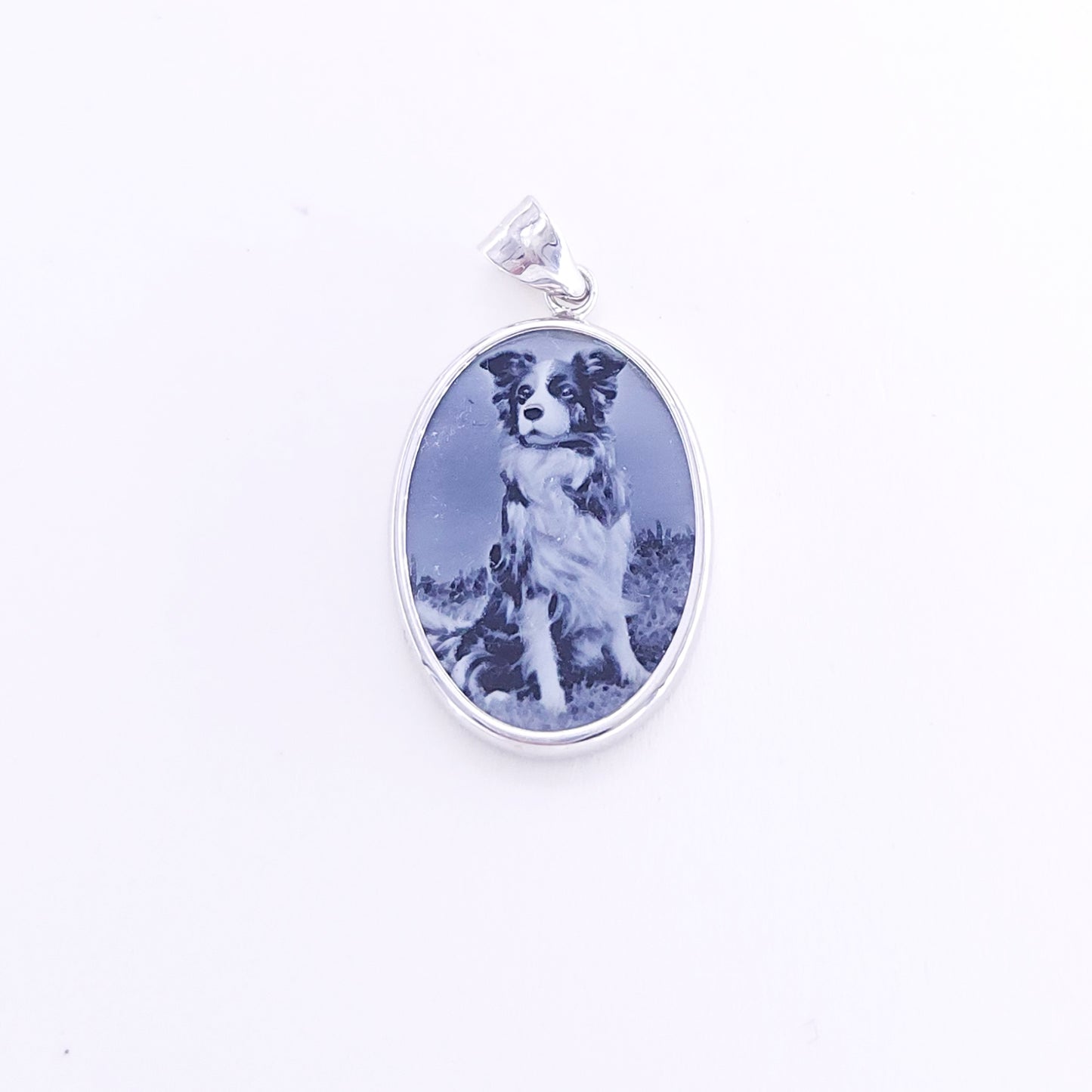 18x25mm black agate pendant (dog)