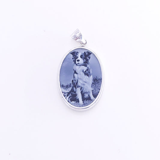 18x25mm black agate pendant (dog)