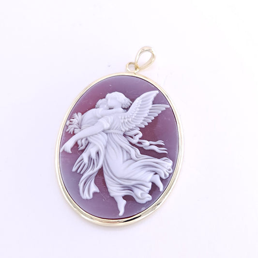 Red agate pendant G/P 30x40mm