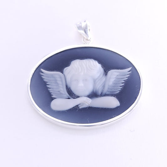 27x35mm black agate pendant