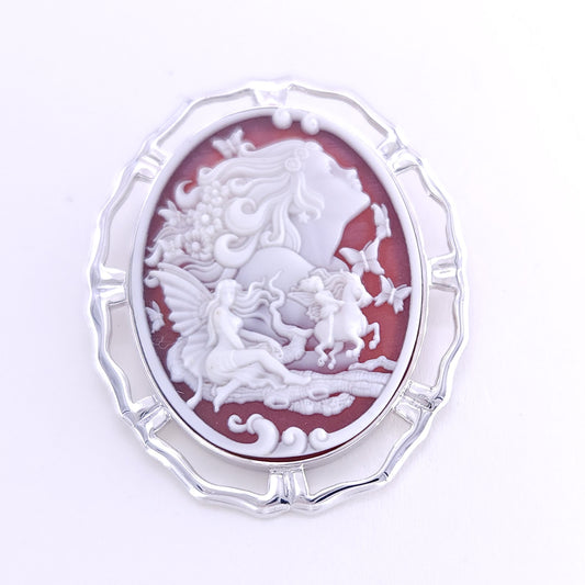 30x40mm red agate pendant & brooch