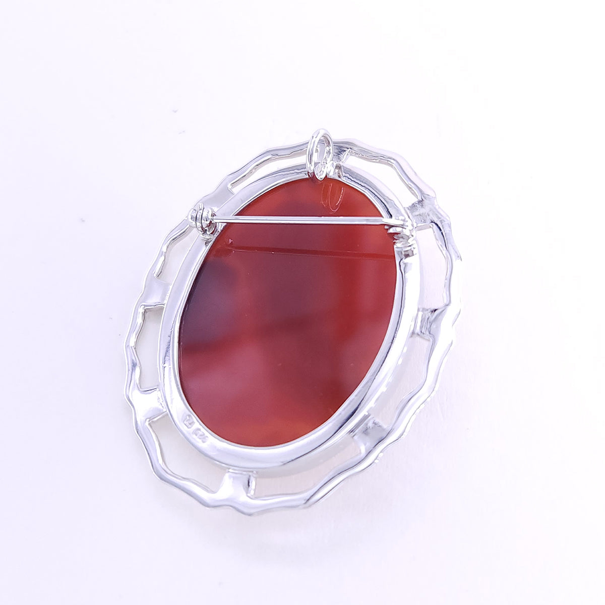 30x40mm red agate pendant & brooch