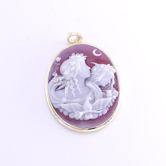 30x40 mm red agate pendent G/P