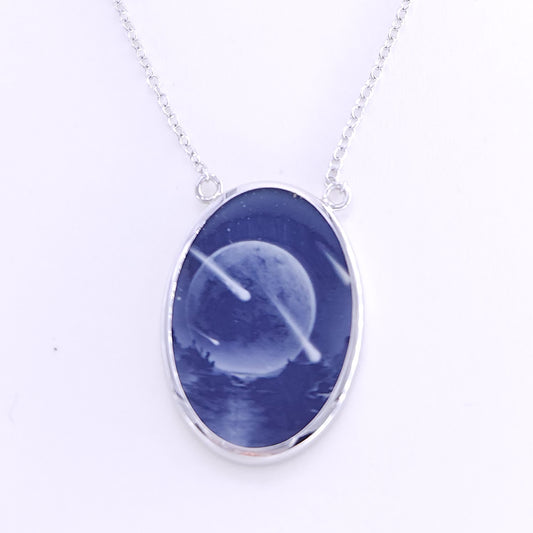 18x25 mm blue resin necklace