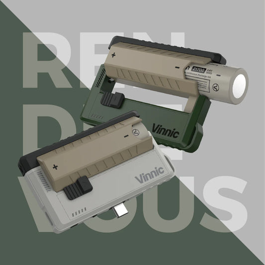 Vinnic Rendezvous 5,000mAh 可換電Type-C 直插式 雙輸出行動電源 (附21700電池兩枚)