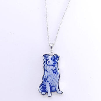 Dog Cameo Silver Necklace