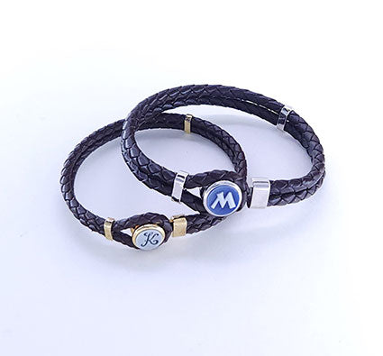 Initial Leather Bracelet