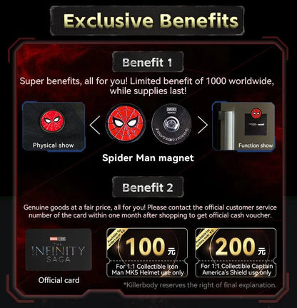 漫威 1:1 收藏版钢铁蜘蛛人穿戴头盔