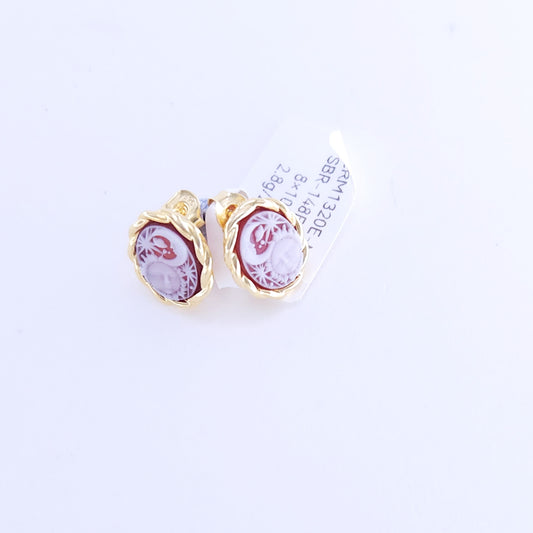 8x10mm red agate earrings