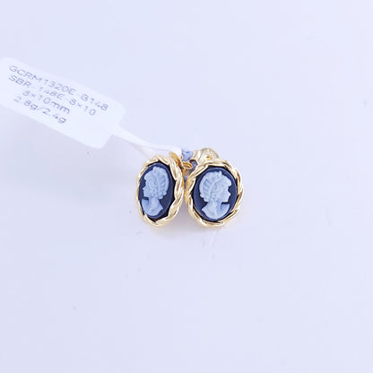 8x10mm black agate earrings