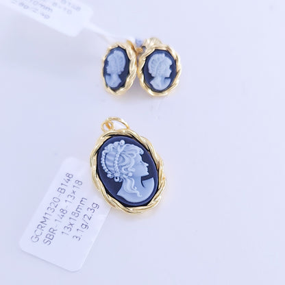 13x18mm black agate pendant