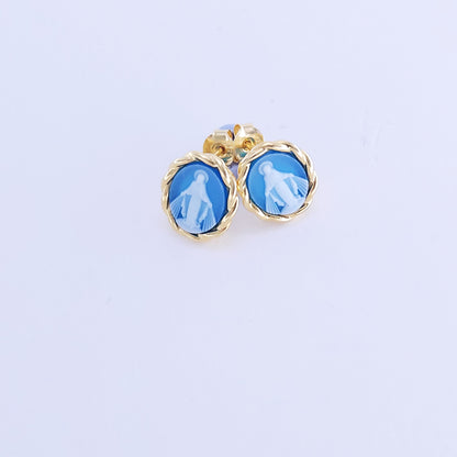 8x10mm blue agate earrings
