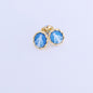 8x10mm blue agate earrings