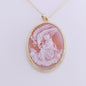 30x40mm pink jade cameo w/ 22" necklace