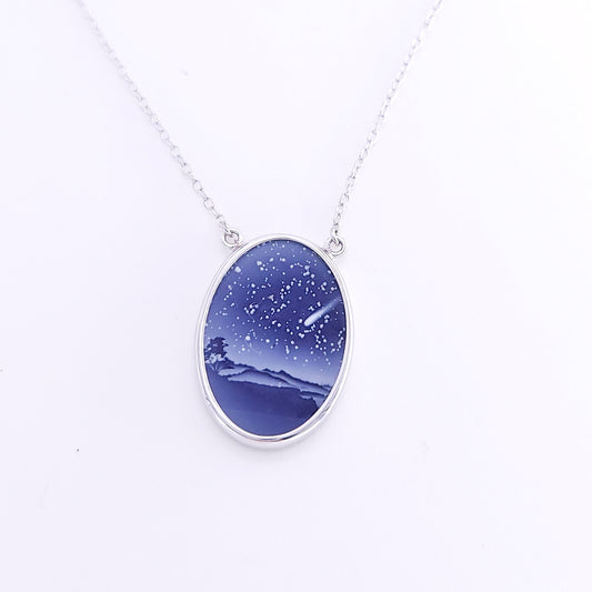 18x25mm blue resin necklace