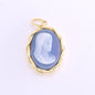 13x18mm blue agate pendant G/P