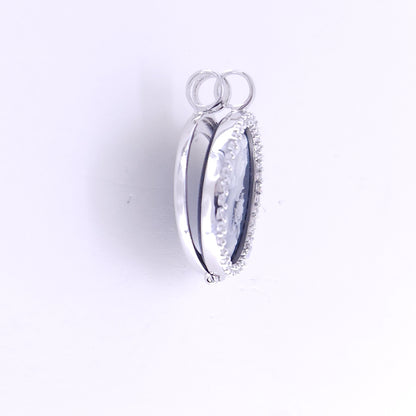 25 mm black agate CZ pendant