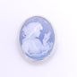 Blue agate pendant & brooch 30x40mm