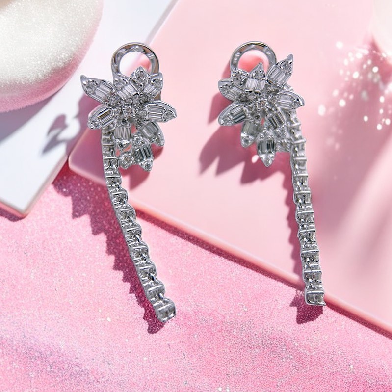 18K Diamond drop earrings