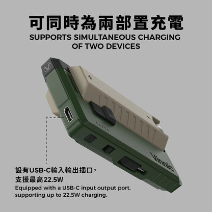 Vinnic Rendezvous 5,000mAh 可換電Type-C 直插式 雙輸出行動電源 (附21700電池兩枚)
