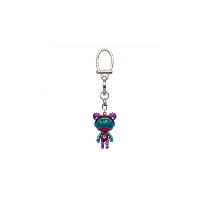 Bearcosmos Keychain Macaron Color Block Metal Electroplated Crystal Pendant Accessories