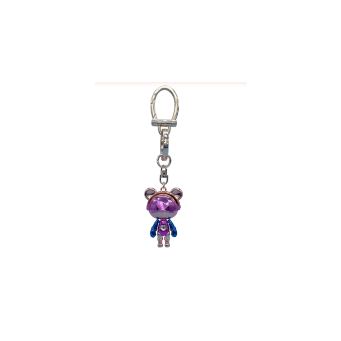 Bearcosmos Keychain Macaron Color Block Metal Electroplated Crystal Pendant Accessories