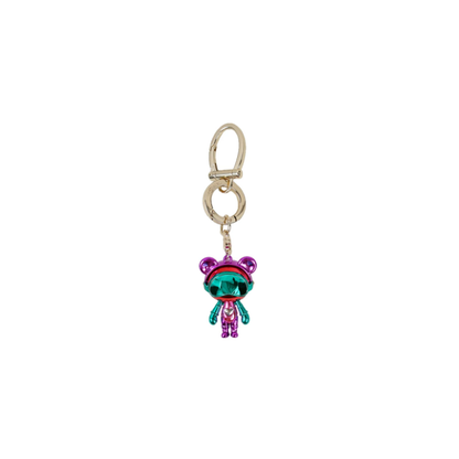 Bearcosmos Keychain Macaron Color Block Metal Electroplated Crystal Pendant Accessories
