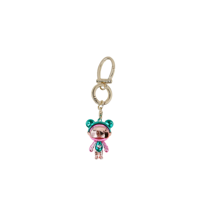 Bearcosmos Keychain Macaron Color Block Metal Electroplated Crystal Pendant Accessories