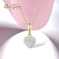SANTUZZA 14K 585 Yellow Gold Pendant Sparkling Diamond Heart Simple Elegant Fine Jewelry